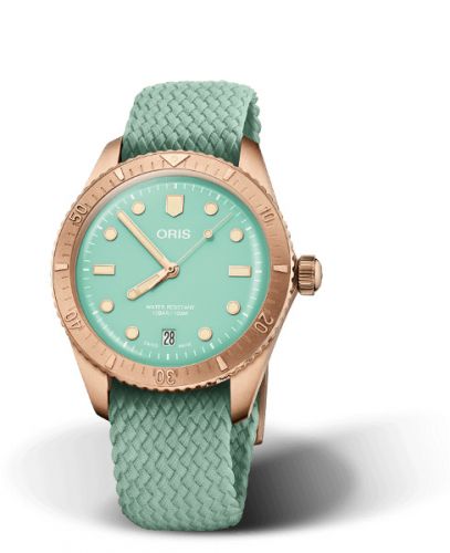 Oris Divers Sixty-Five 38 Cotton Candy Wild Green Perlon