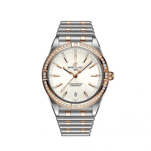 Breitling Chronomat Automatic 36 Stainless Steel Red Gold - Diamond White Rouleaux