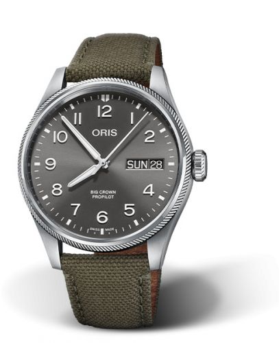 Oris Big Crown ProPilot Big Day Date Stainless Steel Grey Fabric