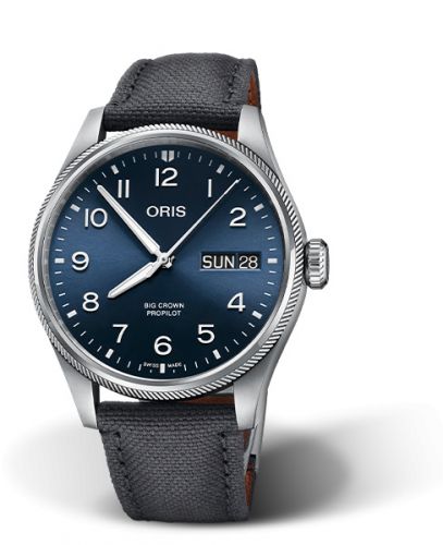 Oris Big Crown ProPilot Big Day Date Stainless Steel Blue Fabric