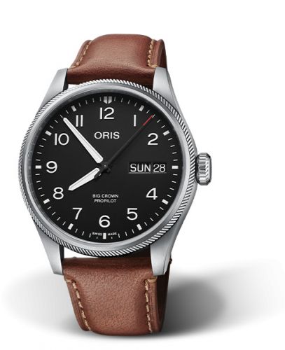 Oris Big Crown ProPilot Big Day Date Stainless Steel Black Leather