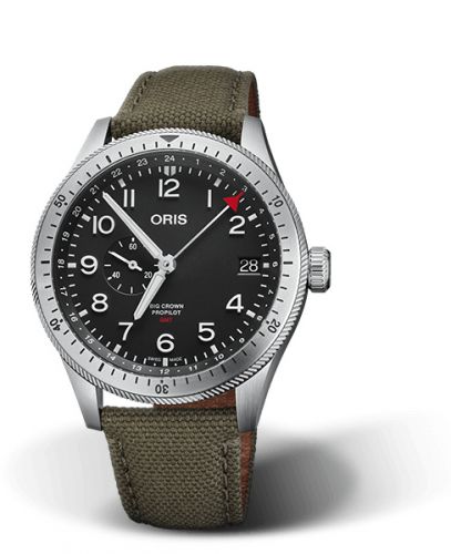Oris Big Crown ProPilot Timer GMT Stainless Steel Black Fabric