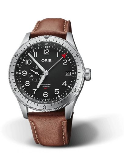 Oris Big Crown ProPilot Timer GMT Stainless Steel Black Leather