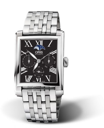 Oris Rectangular Complication Stainless Steel Black - Roman Bracelet