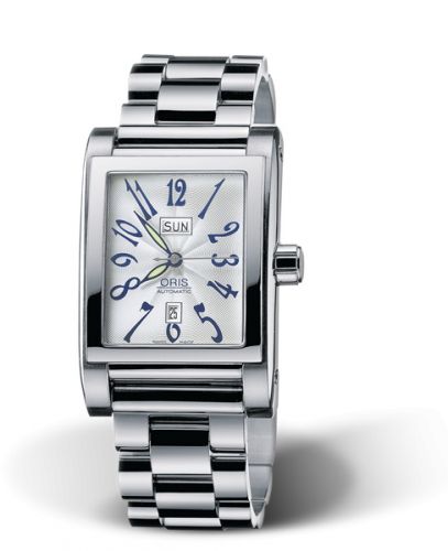 Oris Rectangular Day Date 30 Stainless Steel Silver Bracelet