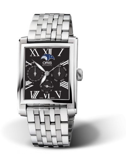 Oris Rectangular Complication Stainless Steel Black - Roman Bracelet