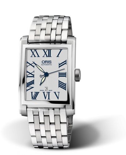 Oris Rectangular Date 30 Stainless Steel Silver - Roman Bracelet