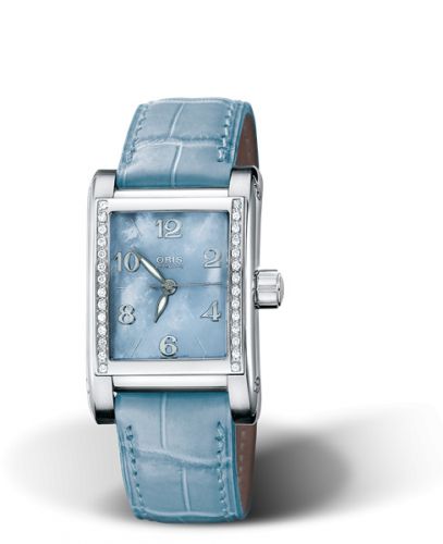 Oris Rectangular Diamonds 24 Stainless Steel Blue MOP