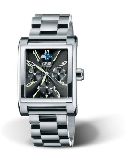 Oris Rectangular Complication Stainless Steel Black - Arabic Bracelet