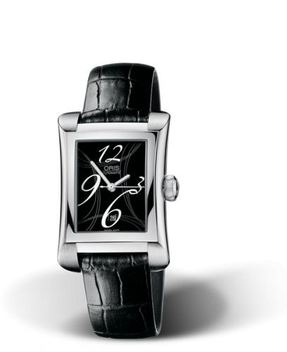 Oris Rectangular Date 25.9 Stainless Steel Black