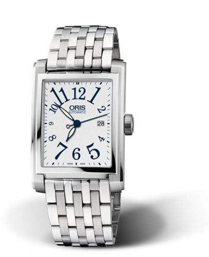 Oris Rectangular Date 30 Stainless Steel Silver - Arabic Bracelet