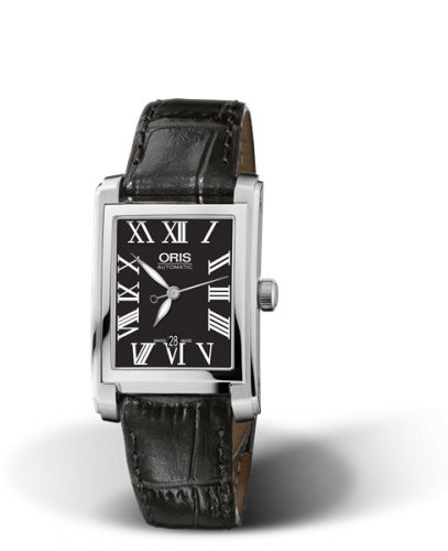 Oris Rectangular Date 24.5 Stainless Steel Black - Roman