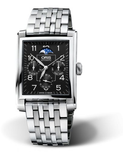 Oris Rectangular Complication Stainless Steel Black - Arabic Bracelet