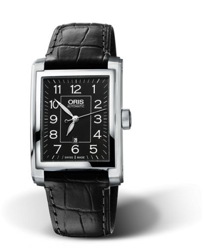 Oris Rectangular Date 30 Stainless Steel Black - Arabic