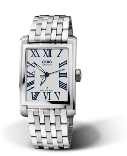Oris Rectangular Date 30 Stainless Steel Silver - Roman Bracelet