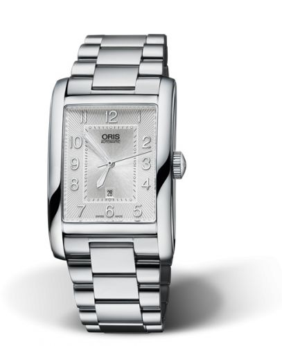 Oris Rectangular Date 30 Stainless Steel Silver - Arabic Bracelet