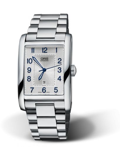 Oris Rectangular Date 30 Stainless Steel Silver - Arabic Bracelet