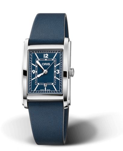Oris Rectangular Date 25.5 Stainless Steel Blue