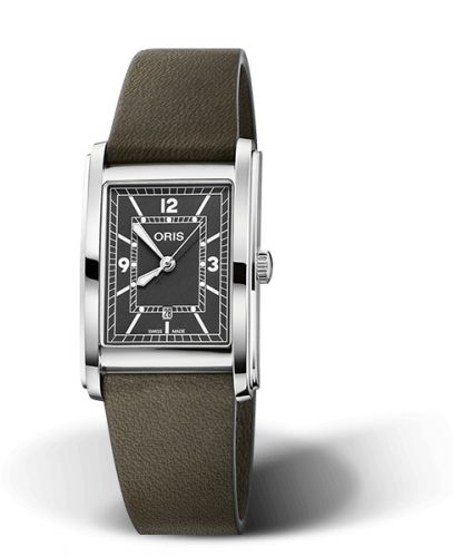 Oris Rectangular Date 25.5 Stainless Steel Green