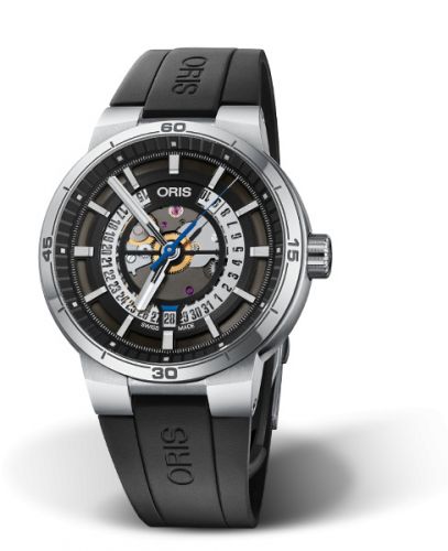 Oris TT1 Engine Date Stainless Steel Skeleton Rubber