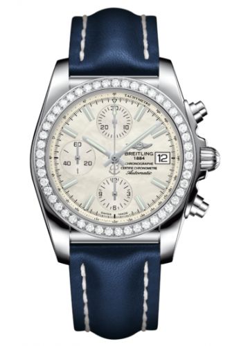 Breitling Chronomat 38 SleekT Stainless Steel Diamond MOP Calf