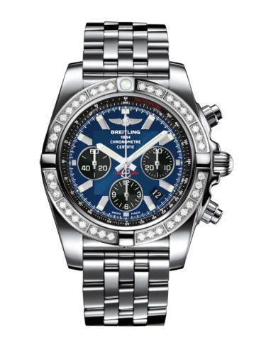 Breitling Chronomat 44 Stainless Steel Diamond Blackeye Blue Bracelet