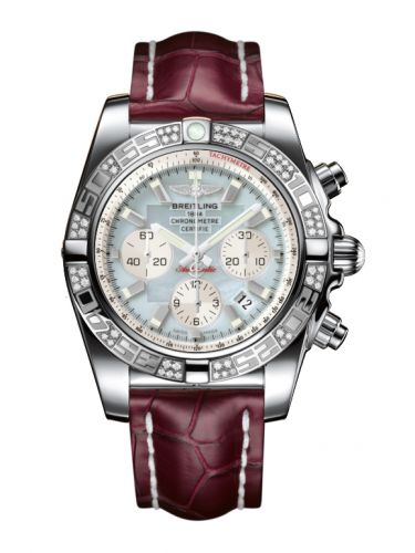 Breitling Chronomat 44 Stainless Steel Diamond Gray Pearl Croco