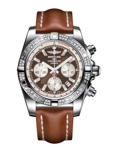 Breitling Chronomat 44 Stainless Steel Diamond Metallica Brown Calf