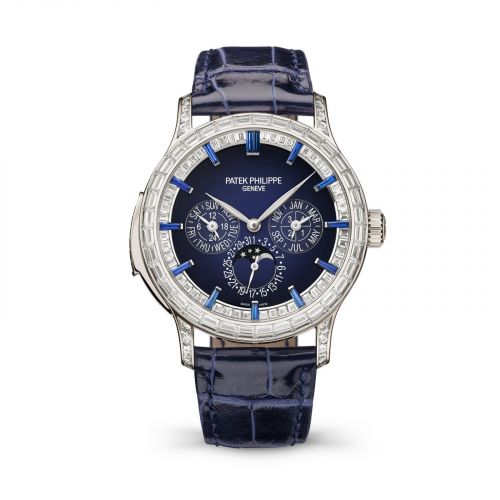 Patek Philippe Minute Repeater Perpetual Calendar Haute Joaillerie 5374 Platinum Blue