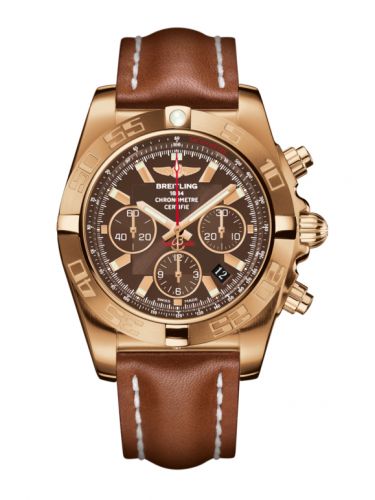 Breitling Chronomat 44 Rose Gold Metallica Brown Calf
