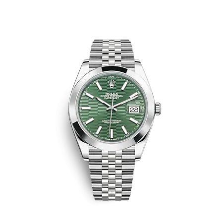 Rolex Datejust 41 Stainless Steel Smooth Jubilee Green - Fluted