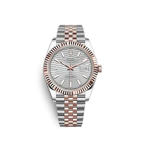 Rolex Datejust 41 Rolesor Everose - Fluted Jubilee Silver - Fluted
