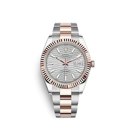 Rolex Datejust 41 Rolesor Everose - Fluted Oyster Silver - Fluted