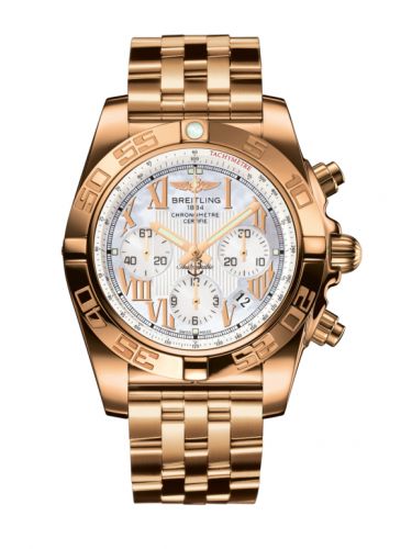 Breitling Chronomat 44 Rose Gold Pearl Roman Bracelet