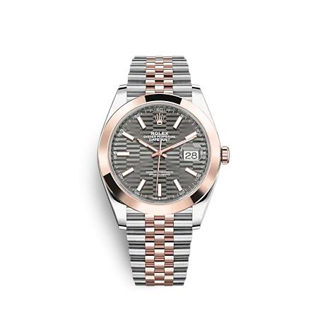 Rolex Datejust 41 Rolesor Everose - Smooth Jubilee Slate - Fluted
