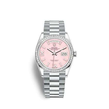 Rolex Day-Date 36 Platinum - Diamond Pink Opal President
