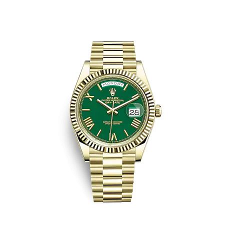 Rolex Day-Date 40 Yellow Gold Green - Roman