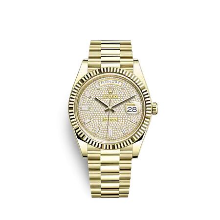 Rolex Day-Date 40 Yellow Gold - Fluted Paved
