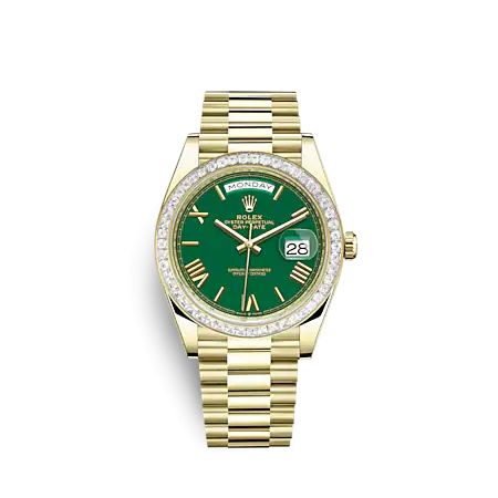 Rolex Day-Date 40 Yellow Gold - Diamond Green - Roman