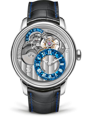 Schwarz Etienne La Chaux-de-Fonds Petite Seconde Rétrograde Tourbillon White Gold Blue Opal