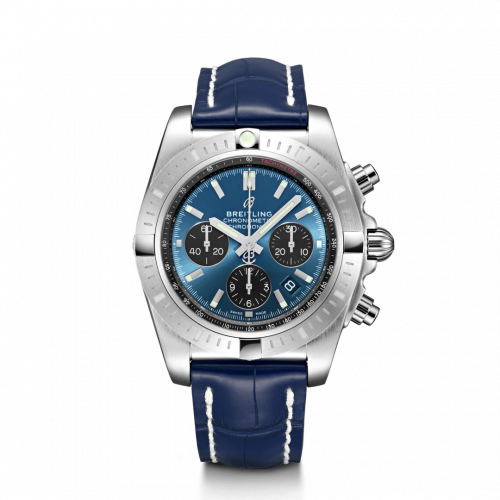 Breitling Chronomat B01 Chronograph 44 Stainless Steel Blackeye Blue Croco Pin