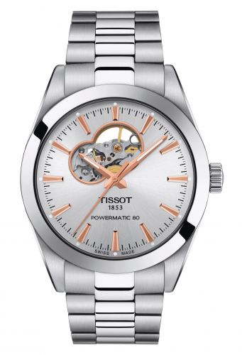Tissot Gentleman Powermatic Open Heart Stainless Steel Silver Bracelet