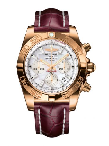 Breitling Chronomat 44 Rose Gold Pearl Diamond Croco