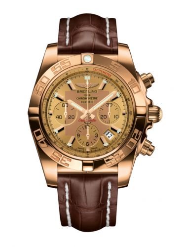 Breitling Chronomat 44 Rose Gold Golden Sun Croco