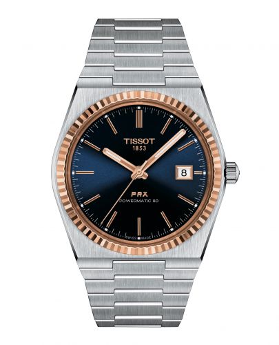 Tissot PRX Powermatic 80 Stainless Steel - Rose Gold Blue