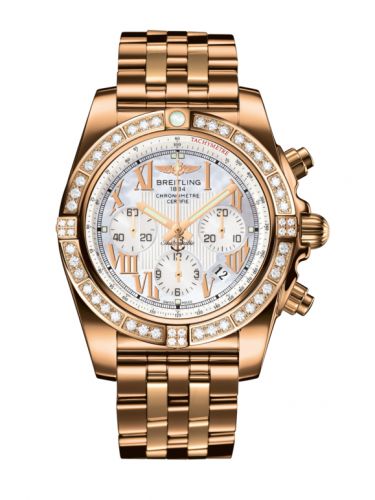 Breitling Chronomat 44 Rose Gold Diamond Pearl Roman Bracelet