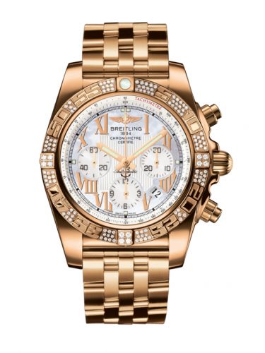 Breitling Chronomat 44 Rose Gold Diamond Pearl Roman Bracelet