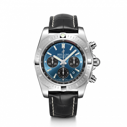 Breitling Chronomat B01 Chronograph 44 Stainless Steel Blackeye Blue Croco Pin
