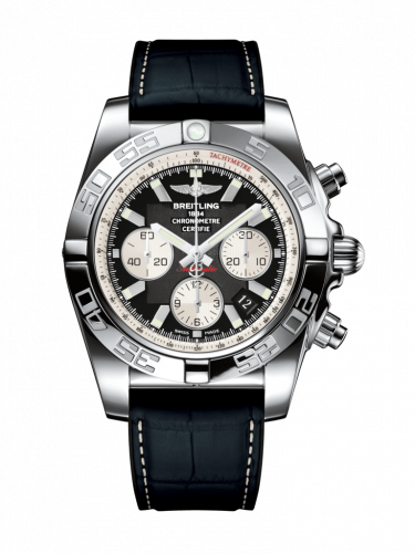 Breitling Chronomat 44 Stainless Steel Onyx Black Croco Rubber Folding