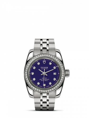 Tudor Classic 28 Stainless Steel Diamond Blue-Diamond Bracelet